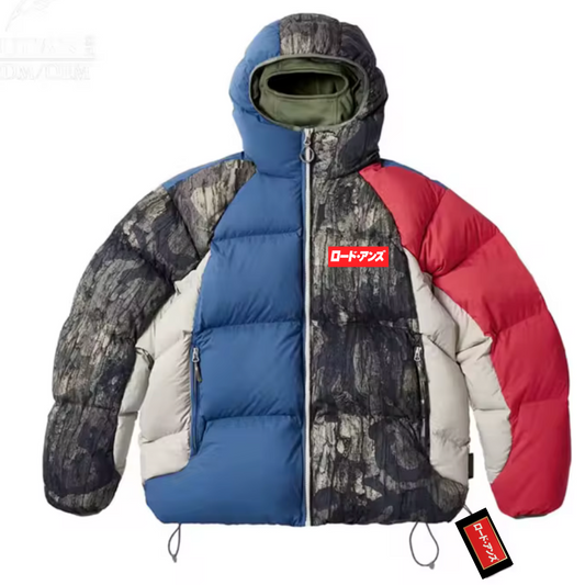 HOUSE OF ANZU Camo Spliced Down Jacket