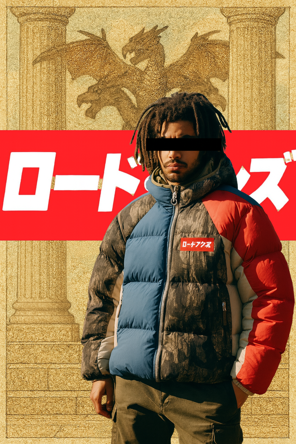HOUSE OF ANZU Camo Spliced Down Jacket