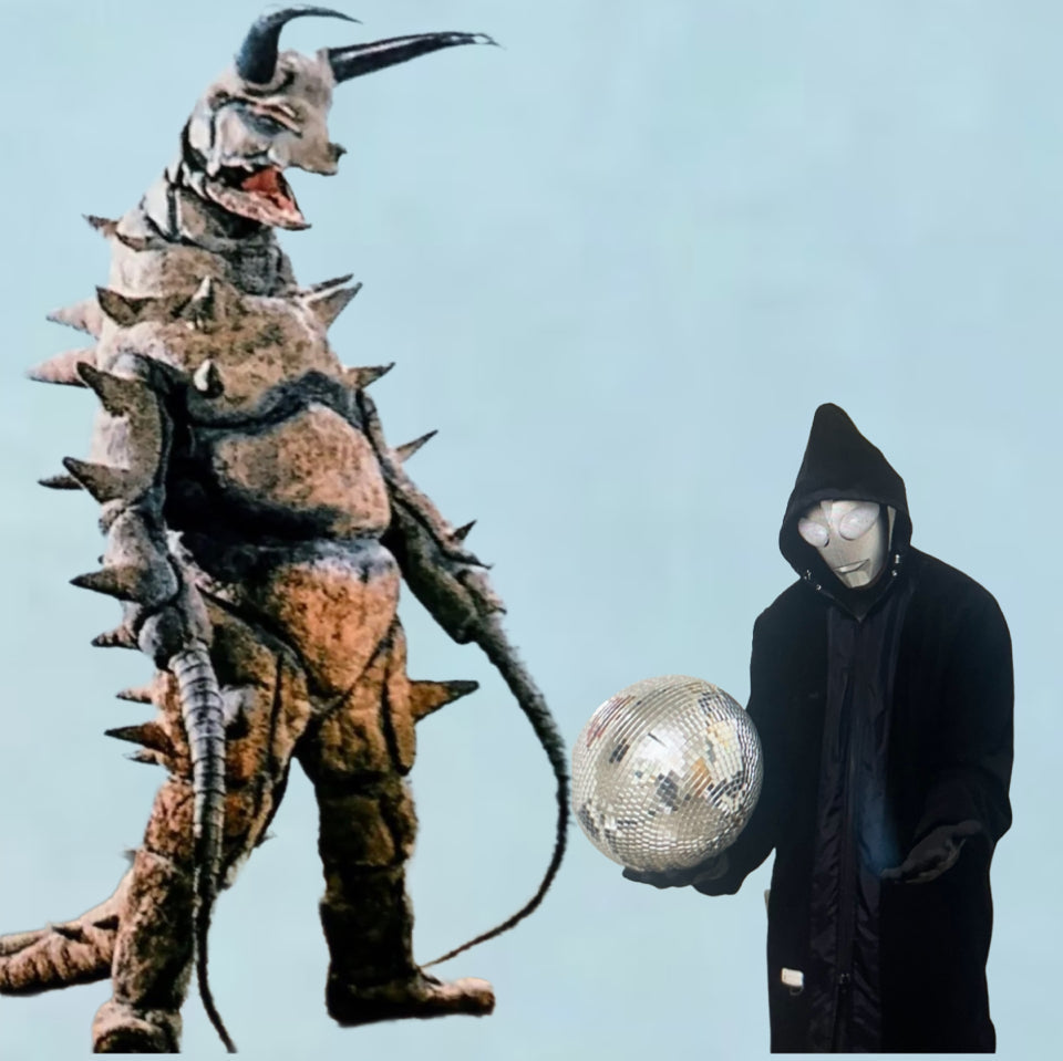 HOUE OF ANZU 🥷 Salvaged Japanese Denim (Kaiju Edition)  “Heavy selvedge, glowing mask, dragon flames—House of Anzu Kaiju piece, built like armor, made for the streets.”