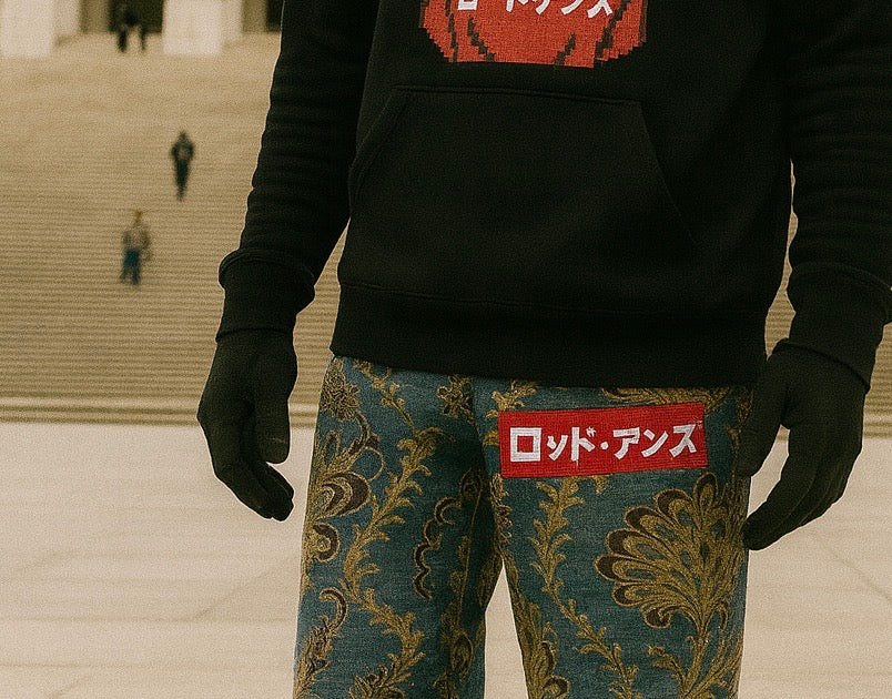 HOUSE OF ANZU Patterned Denim Cargo Pants
