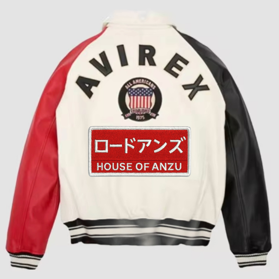 House of Anzu Lord Anzu x Avirex Leather Varsity Jacket